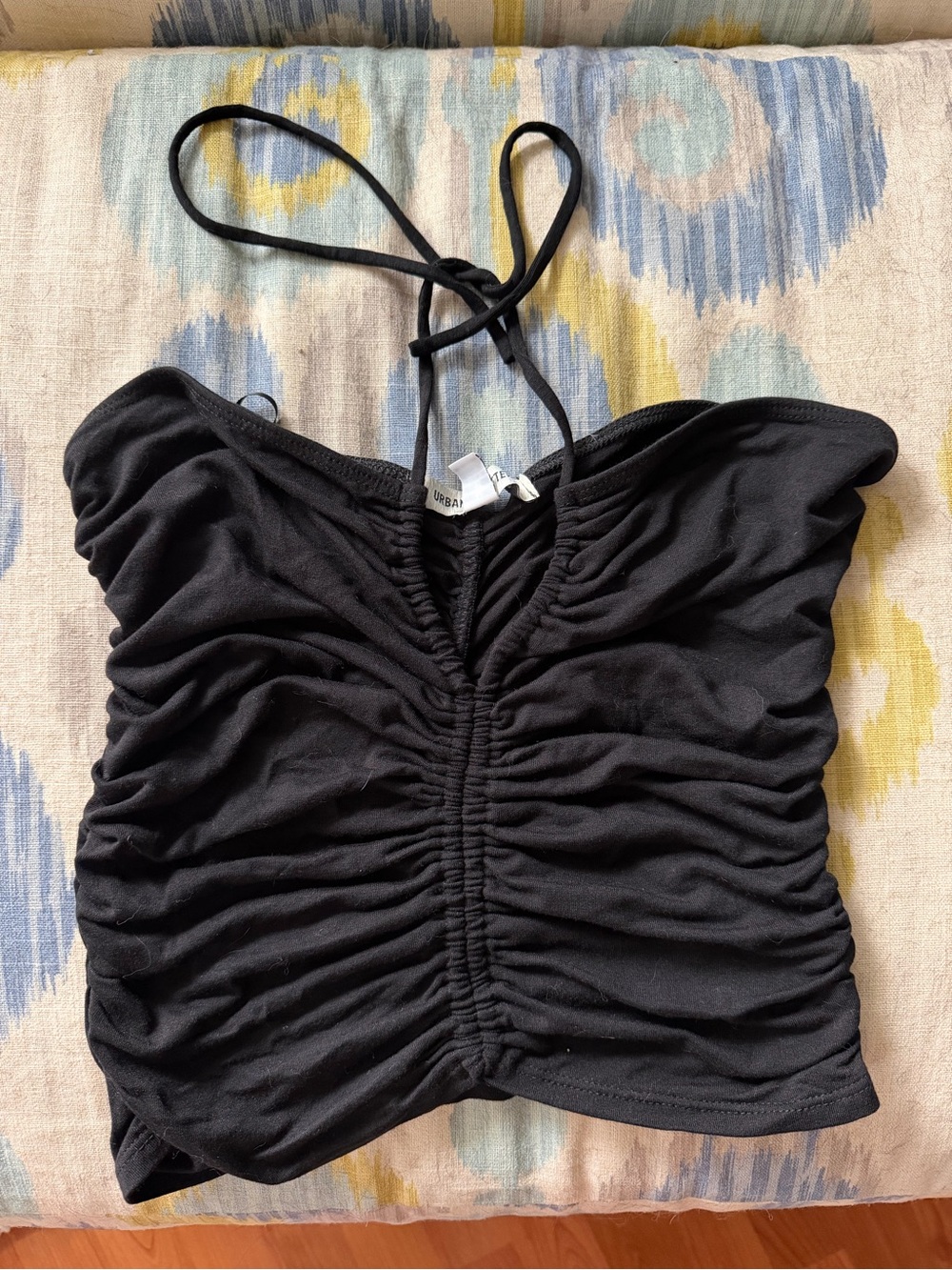 Urban Outfitters Janet Black Ruched Tube Top - Size Medium